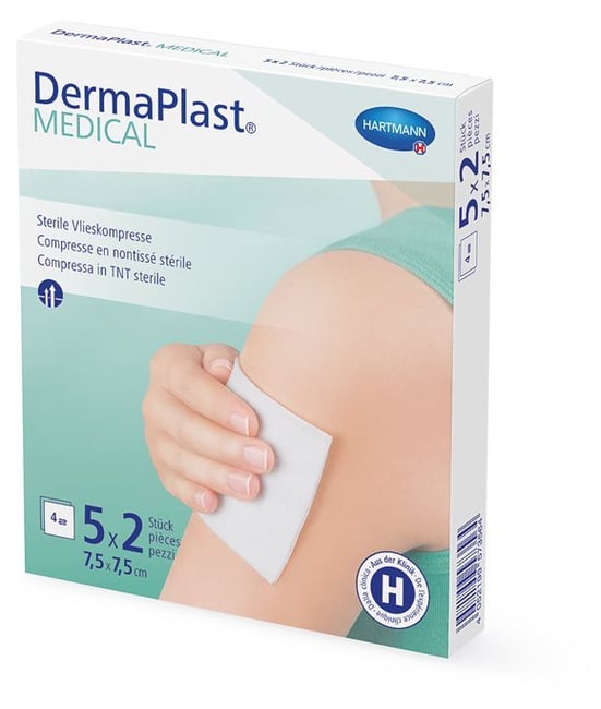DERMAPLAST Medical compresse non-tissé 5 pce | Commander en ligne