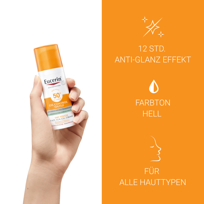 EUCERIN SUN Face Oil Control gelcrème gel crème teintée light SPF50+ dist 50 ml Commander en