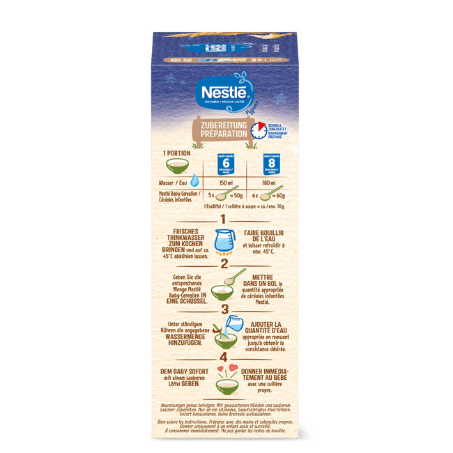 Hipp Bouillie Du Soir Semoule Banane BIO 450g - Lot De 3 Paquets - Repas Apaisant Pour Bébé
