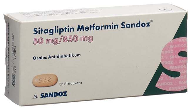 SITAGLIPTINE Metformine Sandoz cpr pell 50mg/850mg blist 56 pce ...