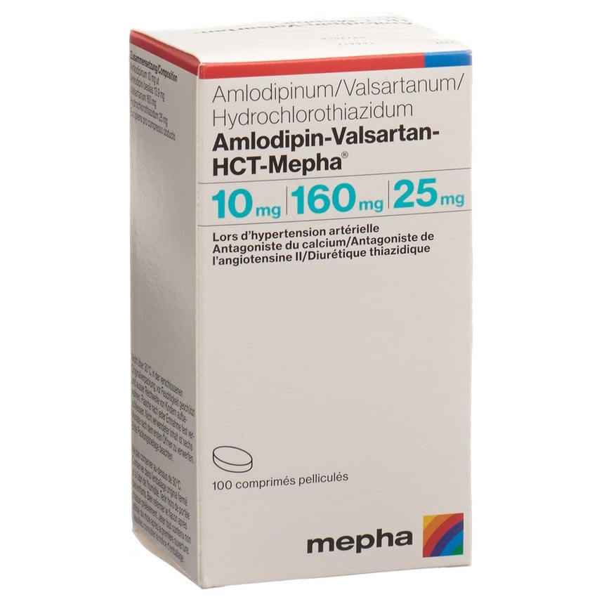 AMLODIPINE VALSARTAN HCT HCT Mepha Cpr Pell 10mg 160mg 25mg Bte 100 Pce 
