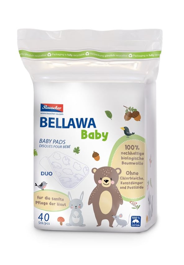 Johnson's Baby Wattepads – 12 X 50 Stück (600 Pads), 100% Reine Baumwolle, Weich & Formstabil