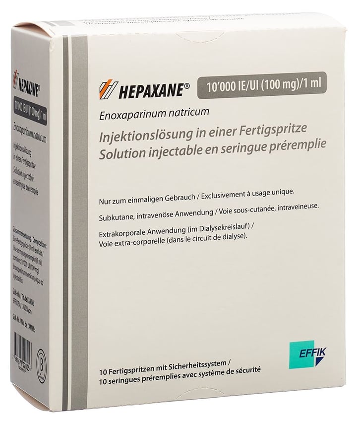 Hepaxane Inj Lös 100 mg/ml Fertspr 10 Stk Online bestellen