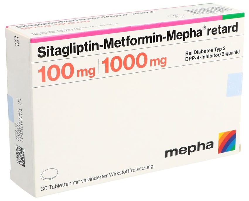 SITAGLIPTINE Metform Mepha retard Ret Tabl 100mg/1000mg Blist 30 Stk ...