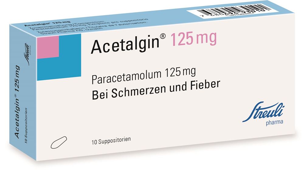 ACETALGINE Supp 125 mg Blist 10 Stk, Hauptbild