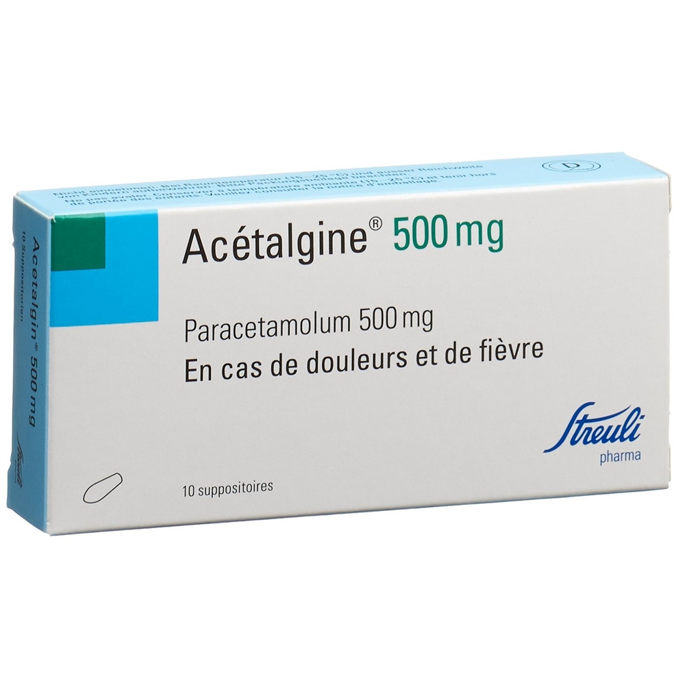 ACETALGINE supp 500 mg blist 10 pce, image 2 sur 2