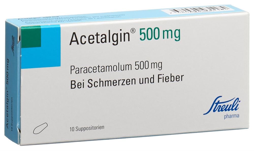 ACETALGINE supp 500 mg blist 10 pce, image principale