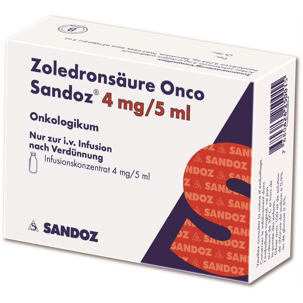 ACIDE ZOLEDRONIQUE Onco Sandoz 4 mg/5ml, image principale