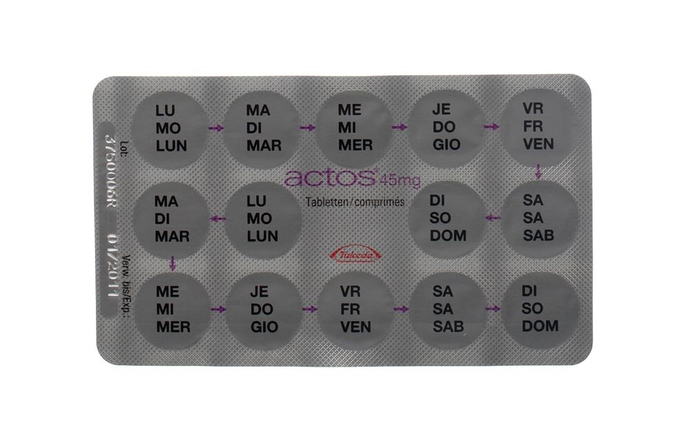 Actos cpr 45 mg blist 98 pce, image 2 sur 2