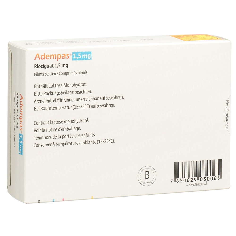 ADEMPAS cpr pell 1.5 mg blist 84 pce, image 2 sur 2