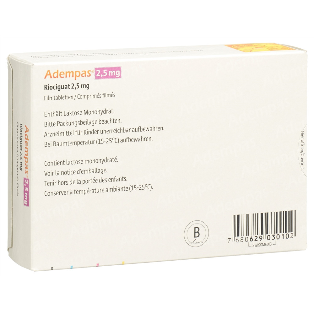 ADEMPAS cpr pell 2.5 mg blist 84 pce, image 2 sur 2