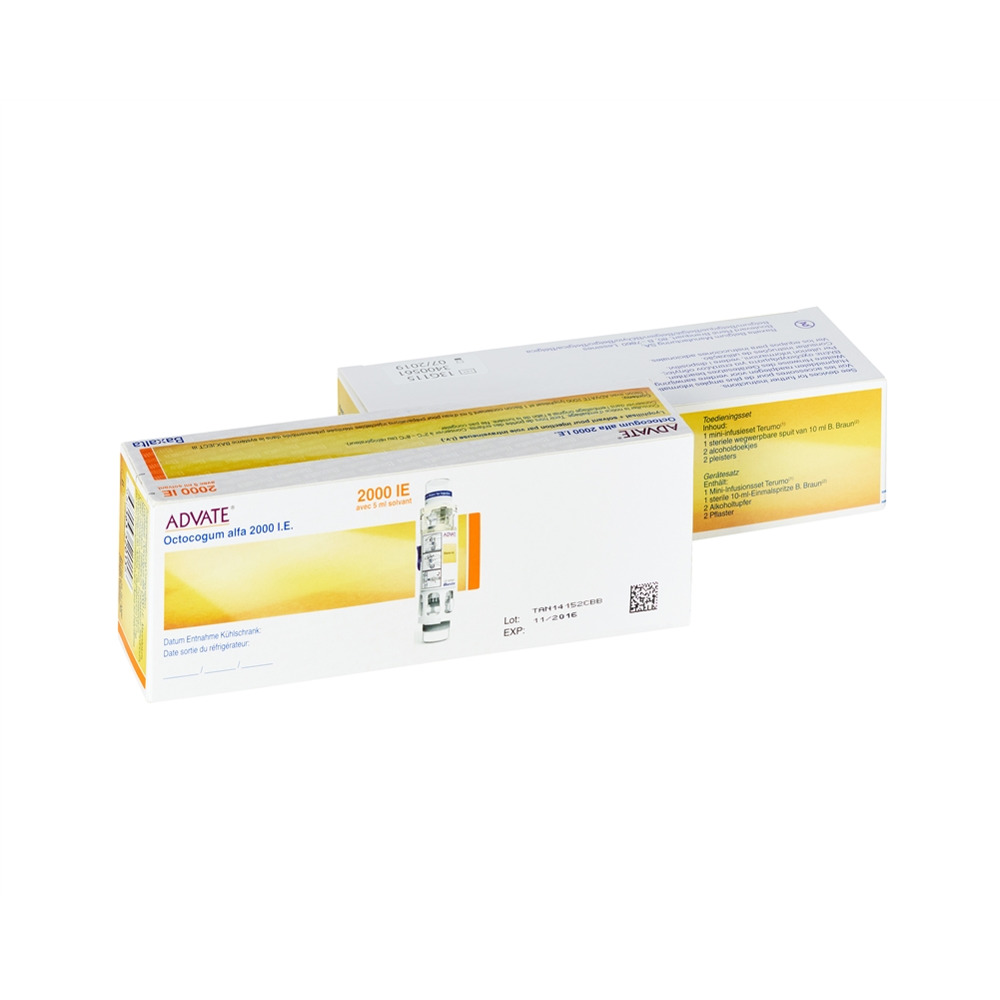 Advate Trockensub 2000 IE mit Solvens 5 ml Durchstf 1 Stk, Hauptbild