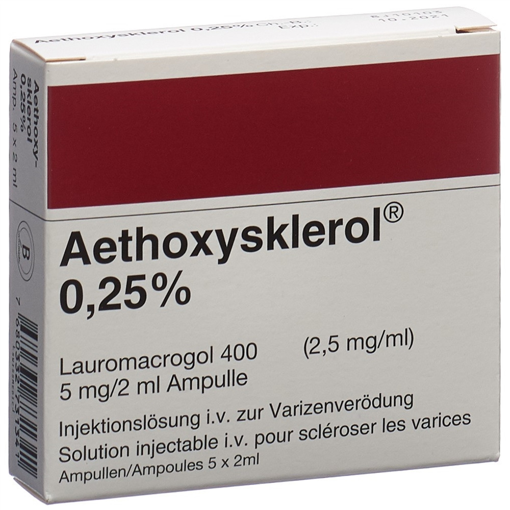 AETHOXYSKLEROL Inj Lös 0.25 % Amp 2 ml, Hauptbild