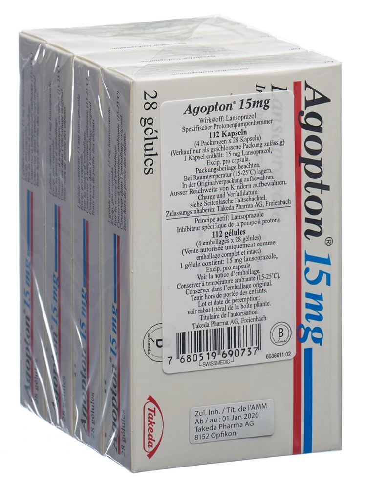 AGOPTON caps 15 mg gastrorésistantes blist 112 pce, image principale