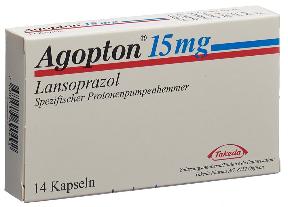 AGOPTON Kaps 15 mg magensaftresistent Blist 14 Stk, Hauptbild