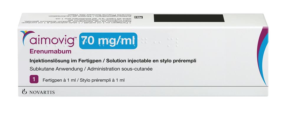 AIMOVIG sol inj 70 mg/ml stylo pré-rempli stylo pré 1 ml, image principale