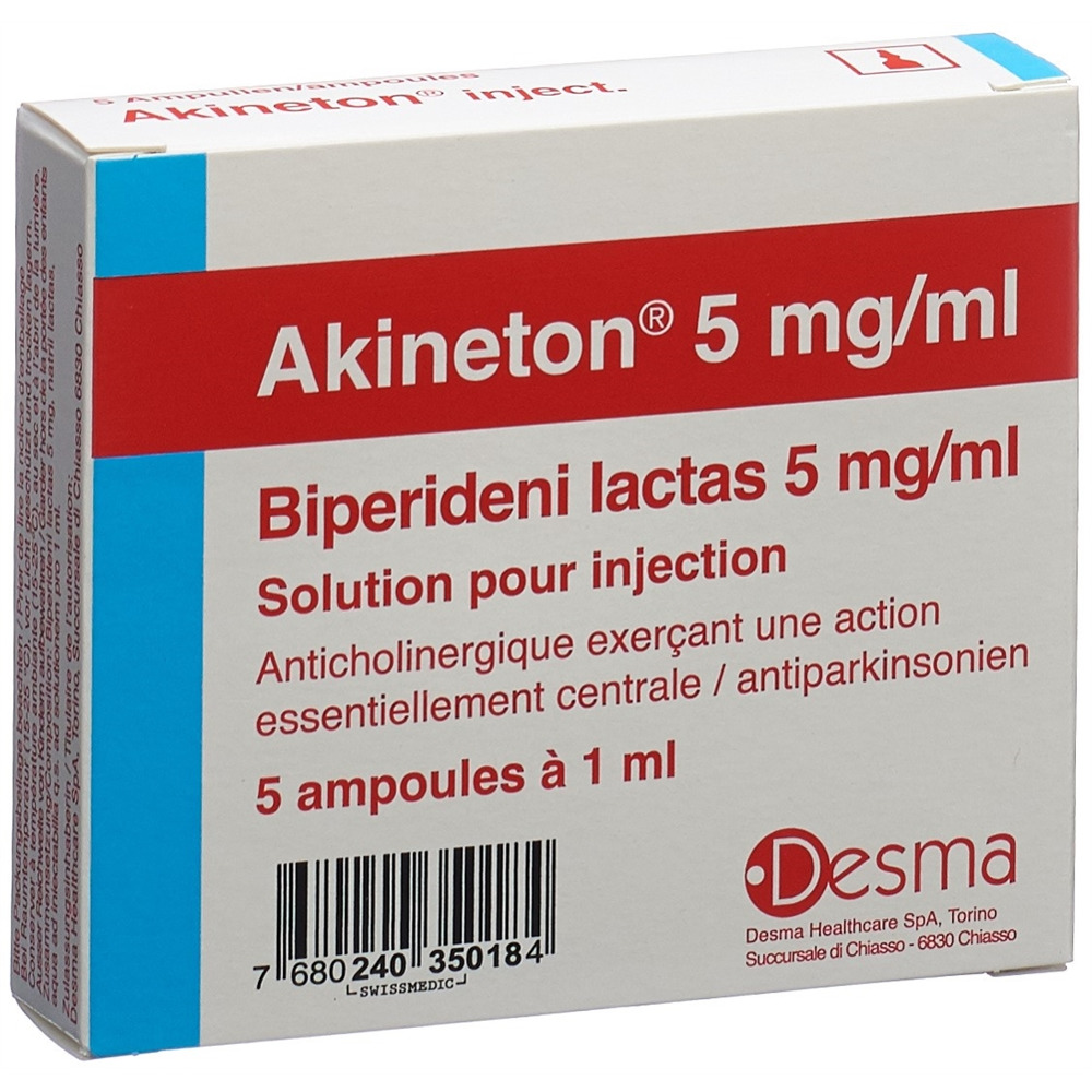 AKINETON sol inj 5 mg/ml amp 1 ml, image 2 sur 2