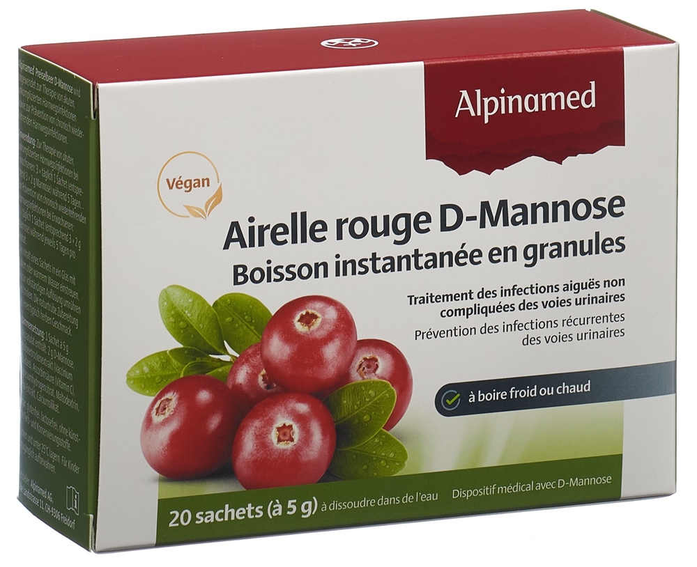 ALPINAMED Airelle rouge D-Mannose boisson instantanée en granulés, image 3 sur 4