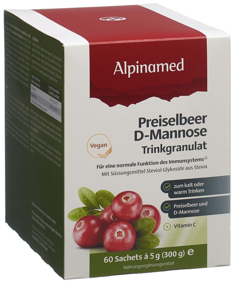 ALPINAMED Airelle rouge D-Mannose boisson instantanée en granulés