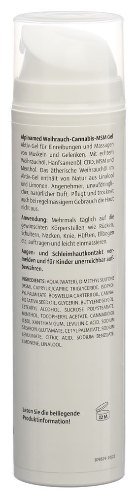 ALPINAMED Weihrauch Cannabis MSM Gel, Bild 3 von 5