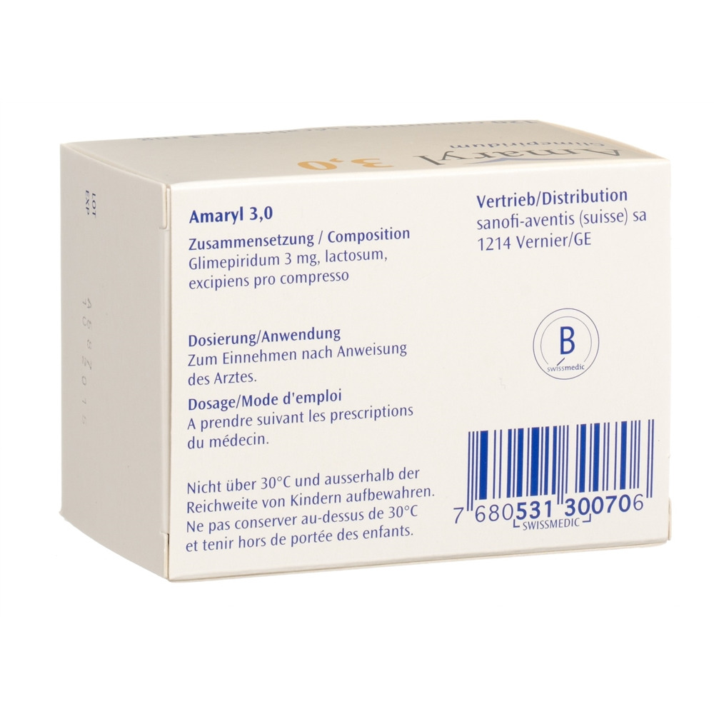 AMARYL cpr 3 mg blist 120 pce, image 2 sur 2