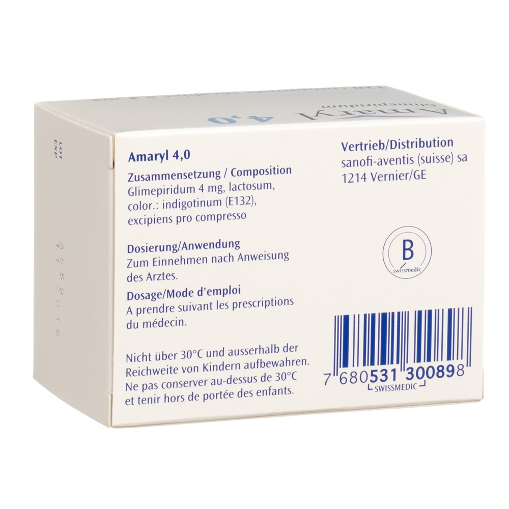 AMARYL cpr 4 mg blist 120 pce, image 2 sur 2