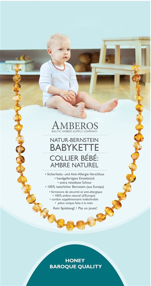 AMBEROS collier bébé ambre naturel, image 2 sur 2