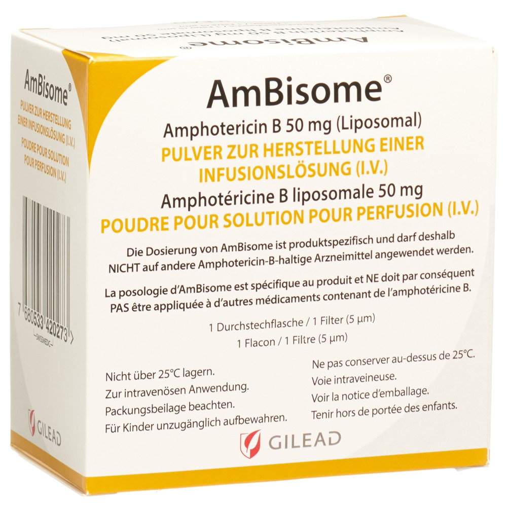 AMBISOME subst sèche 50 mg flac 1 pce, image 2 sur 2