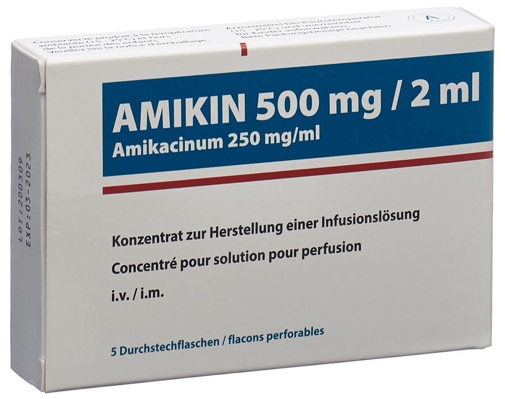 AMIKIN conc perf 500 mg/2ml flac 2 ml