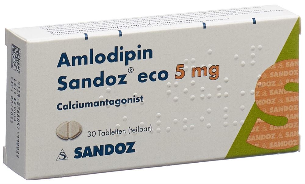 AMLODIPINE Sandoz eco 5 mg, image principale