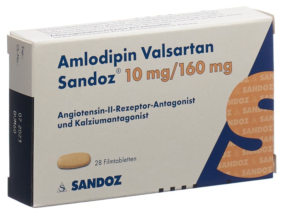 AMLODIPINE VALSARTAN Sandoz Cpr Pell 10mg 160mg Blist 28 Pce 