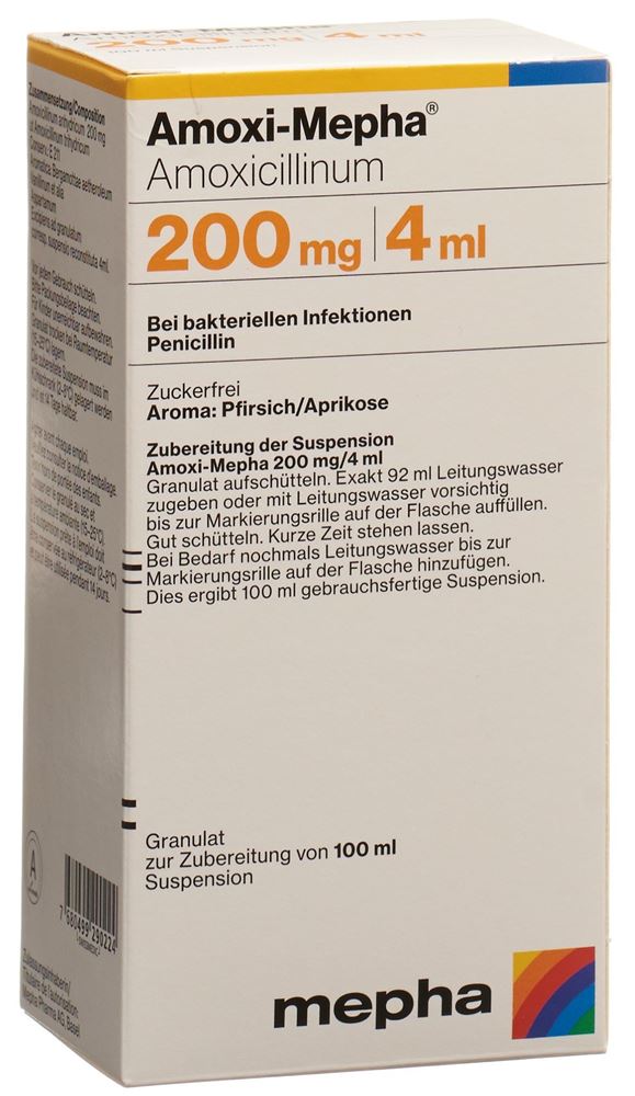 AMOXI granulé pour suspension sans sucre 200 mg/4ml, image principale