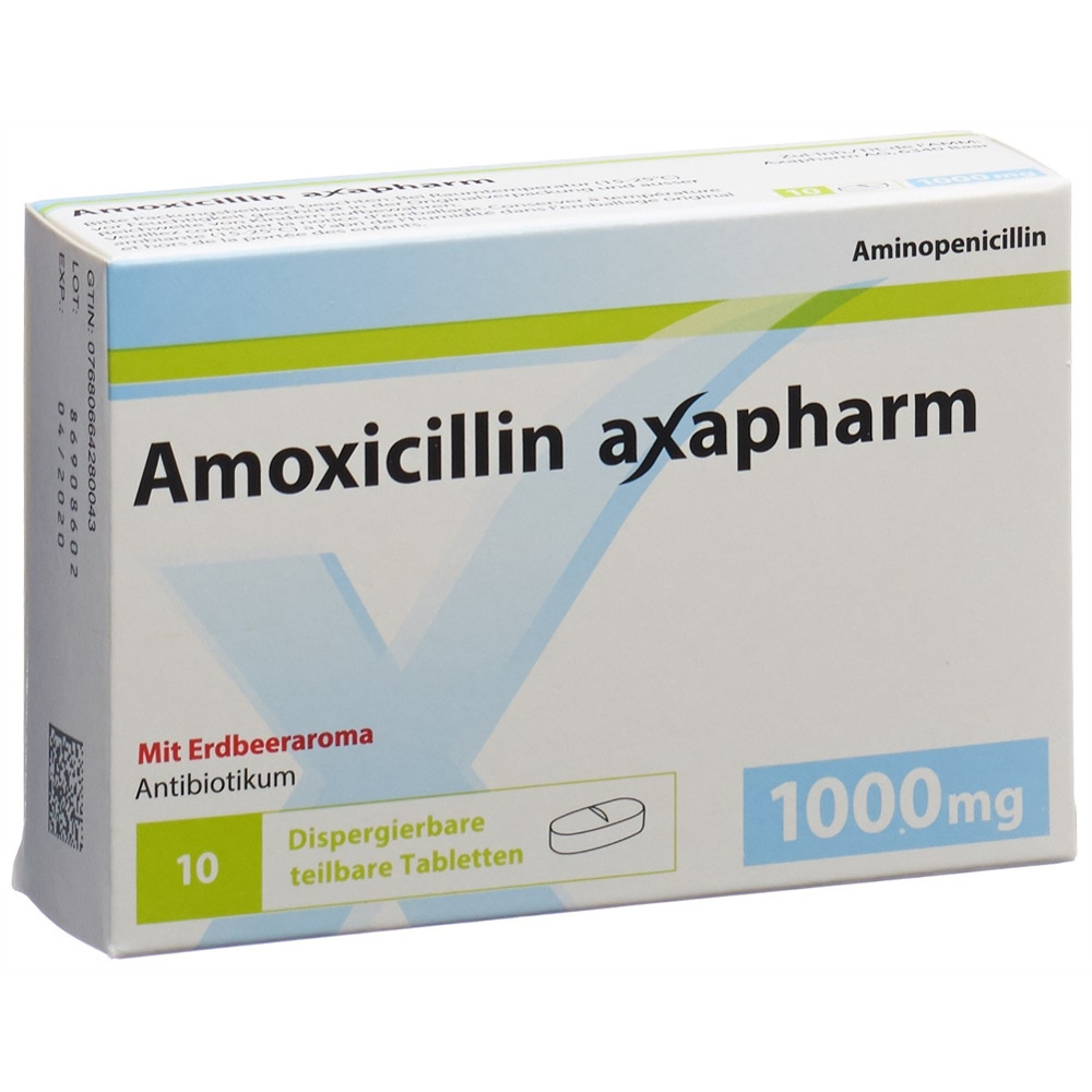 AMOXICILLINE axapharm 1000 mg, Hauptbild