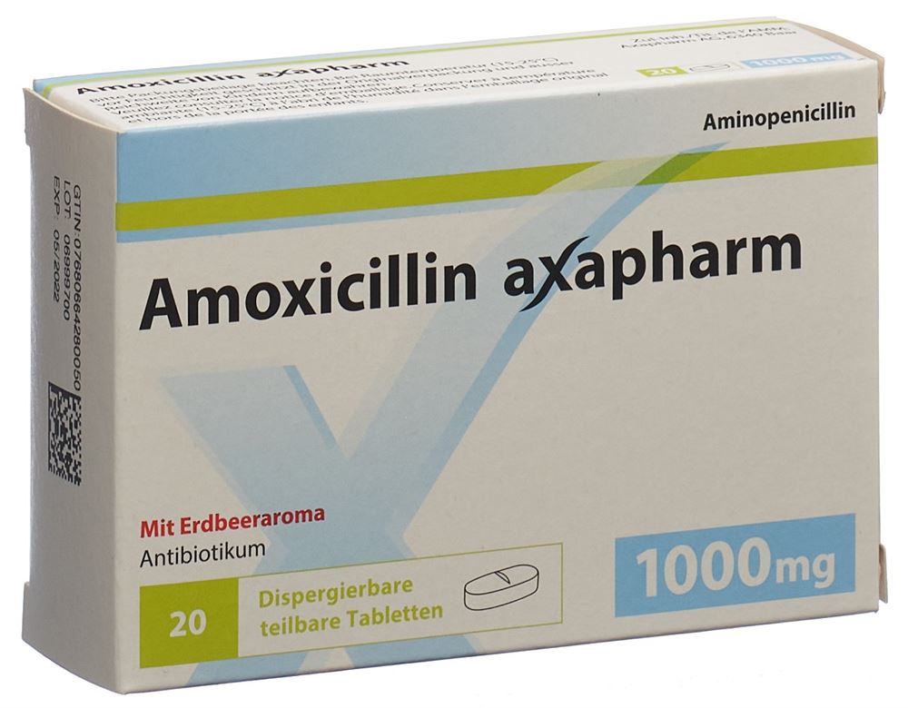 AMOXICILLINE axapharm 1000 mg, Hauptbild