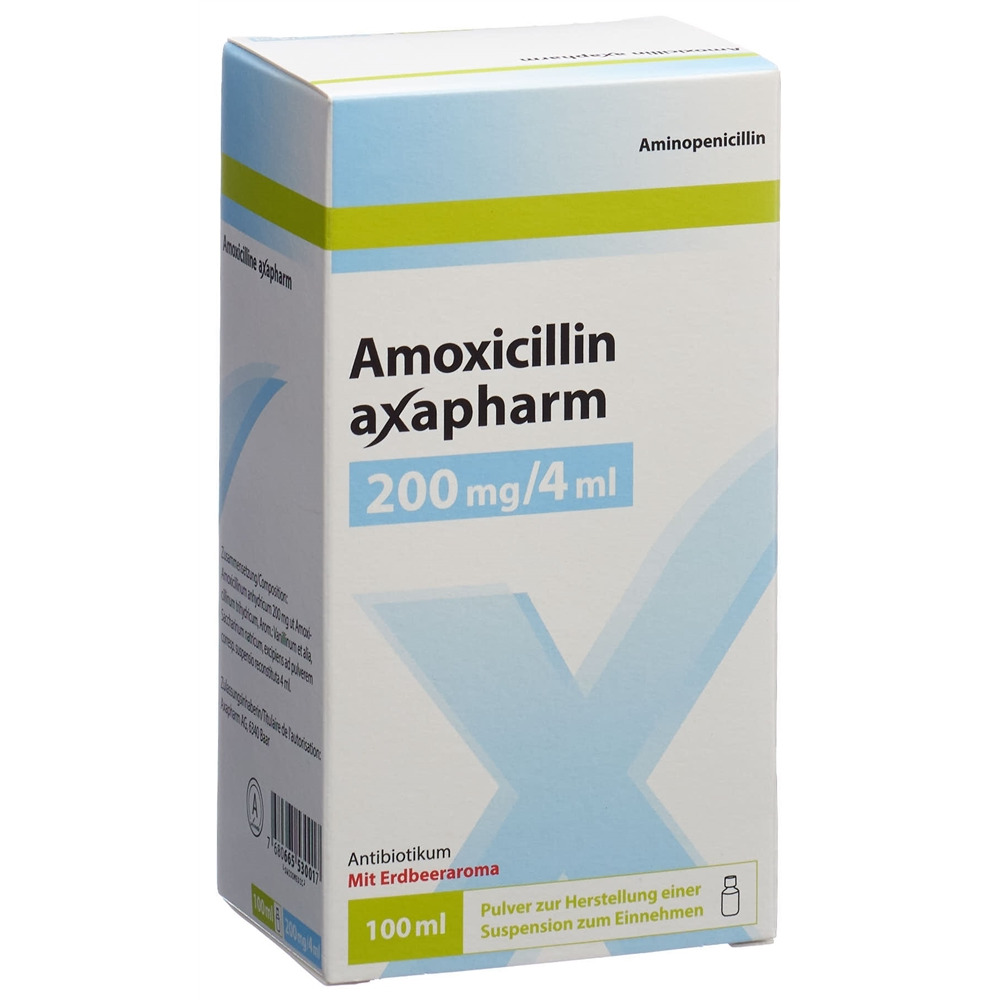 AMOXICILLINE Axapharm 200 mg/4ml, Hauptbild