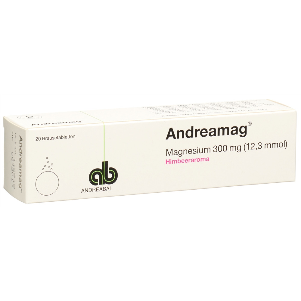 ANDREAMAG Brausetabl 300 mg mit Himbeeraroma Ds 20 Stk, Hauptbild