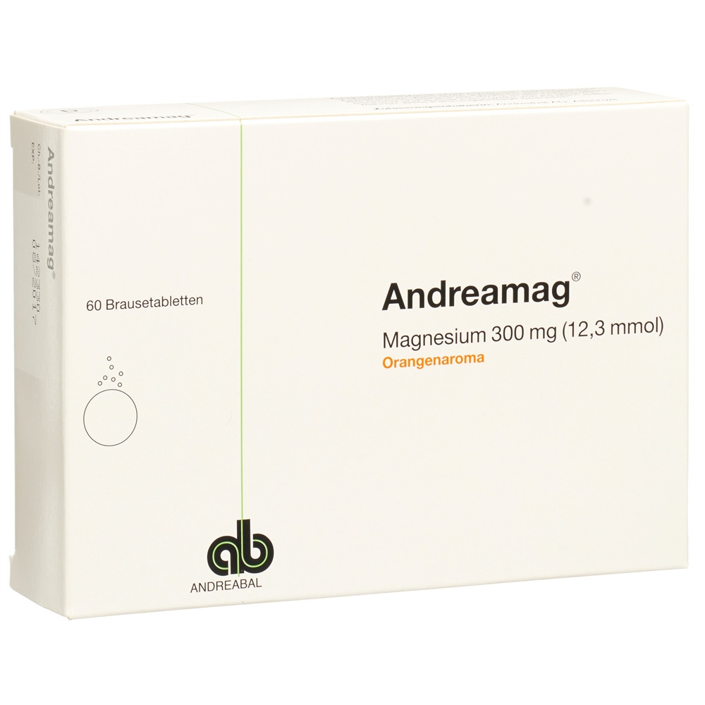 ANDREAMAG Brausetabl 300 mg mit Orangenaroma Ds 60 Stk, Hauptbild