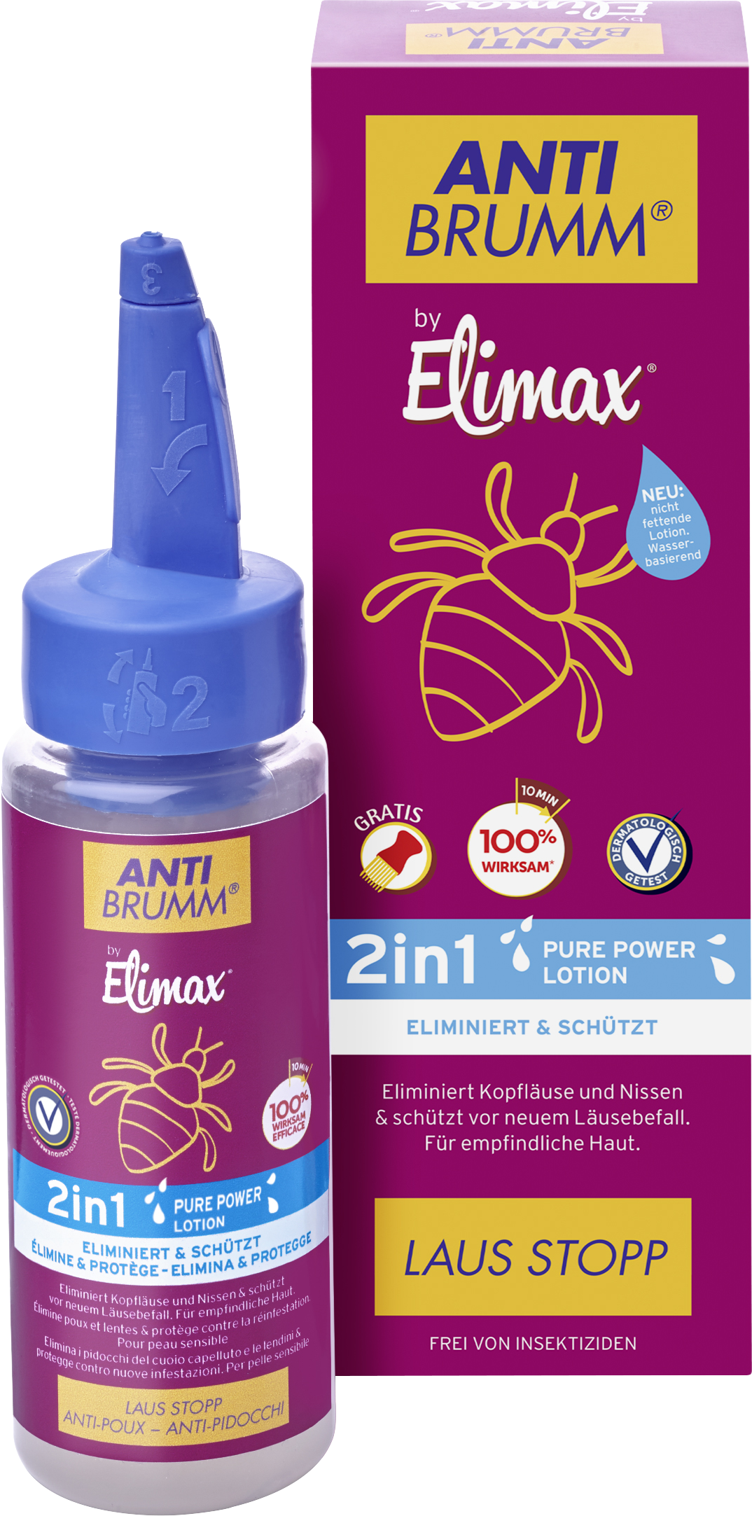 Anti-Brumm anti-poux 2en1 pure power lotion, image principale