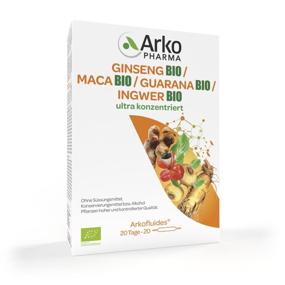 ARKOFLUIDE Ginseng-Maca-Guarana-Gingembre