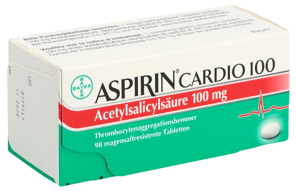 ASPIRINE Filmtabl 100 mg Blist 98 Stk, Hauptbild