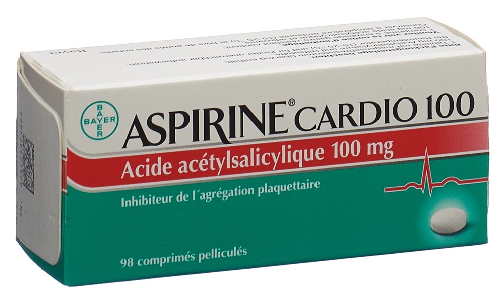 ASPIRINE cpr pell 100 mg blist 98 pce, image 2 sur 2