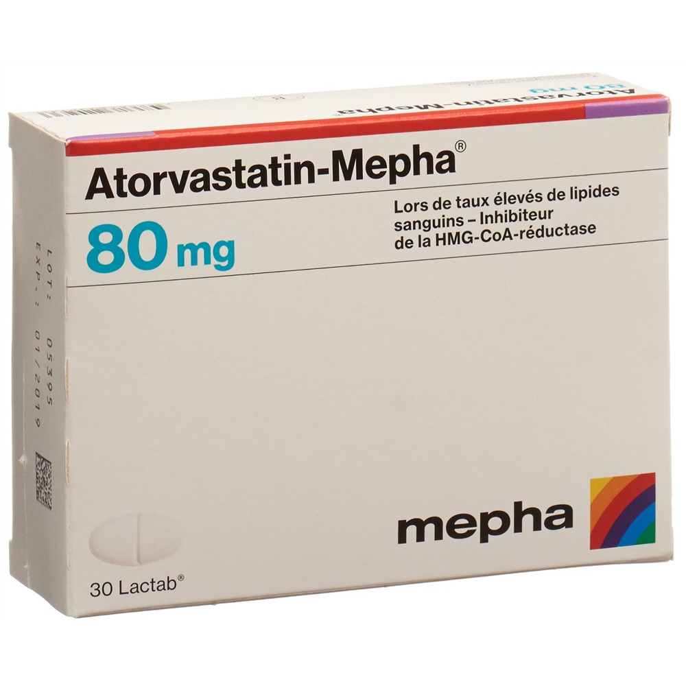 ATORVASTATINE Mepha 80 mg, image 2 sur 2