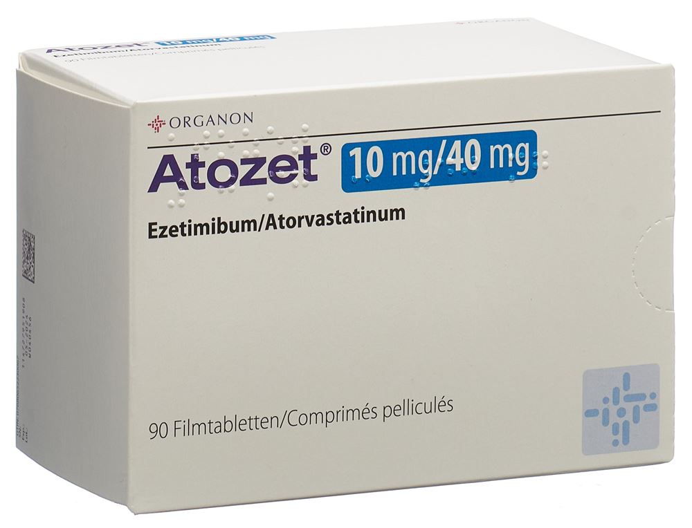 ATOZET Filmtabl 10/40 mg Blist 90 Stk, Hauptbild