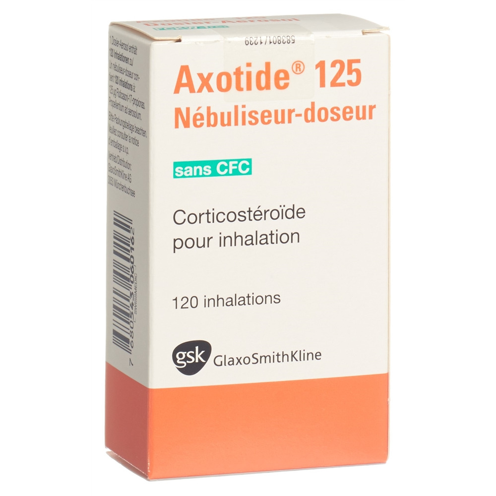 AXOTIDE aéros doseur 125 mcg sans-CFC 120 dos, image 2 sur 2