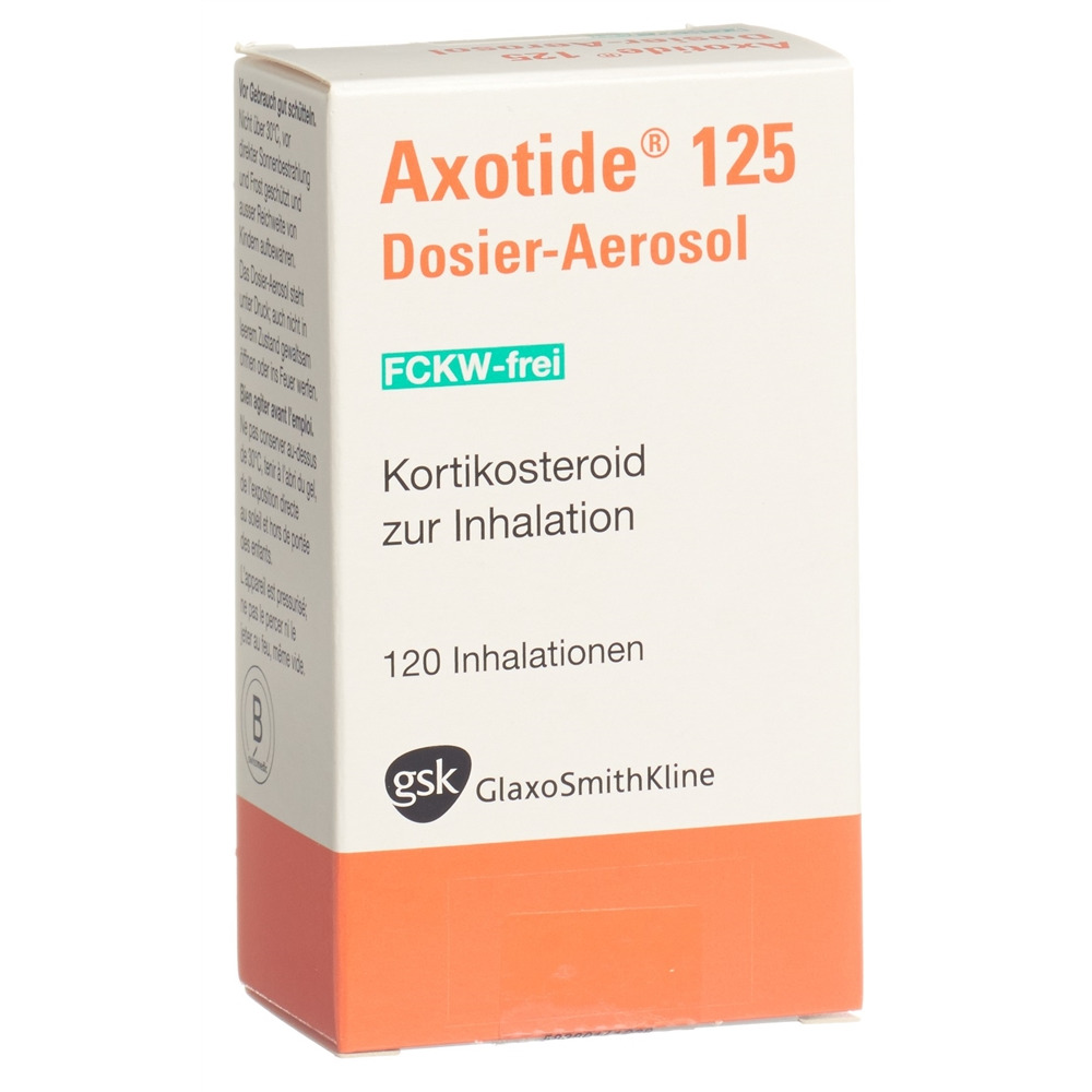 AXOTIDE aéros doseur 125 mcg sans-CFC 120 dos, image principale