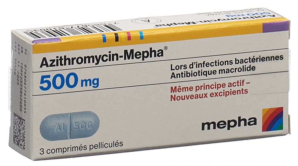 AZITHROMYCINE Mepha 500 mg, image 2 sur 2