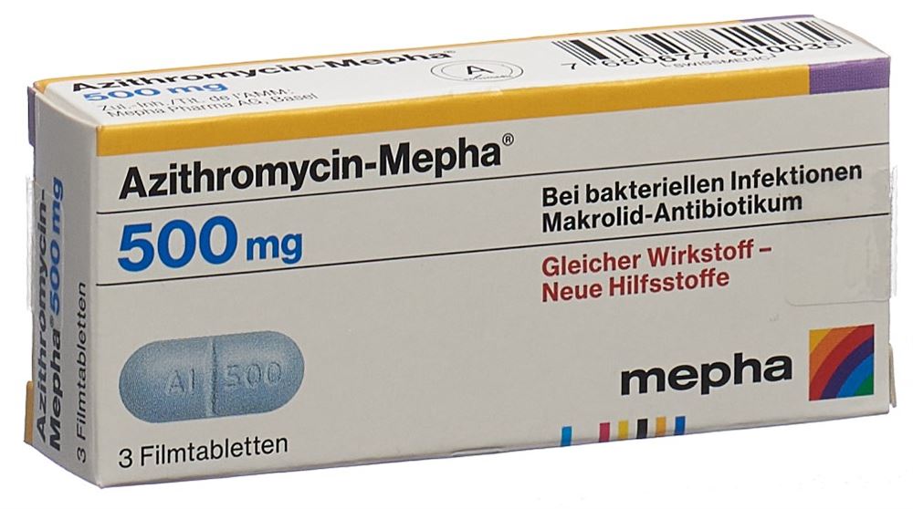 AZITHROMYCINE Mepha 500 mg, Hauptbild