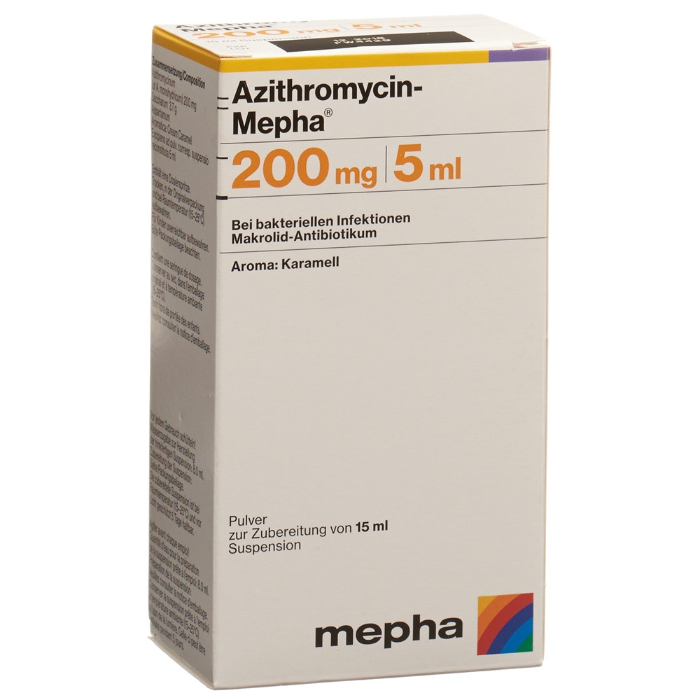 AZITHROMYCINE Mepha 200 mg/5ml, image principale