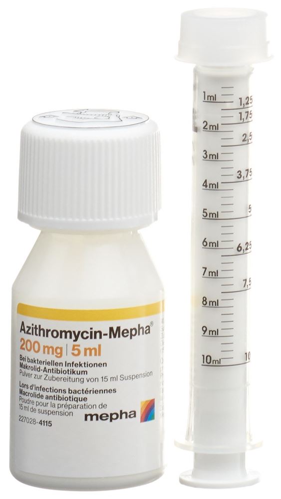 AZITHROMYCINE Mepha 200 mg/5ml, image principale