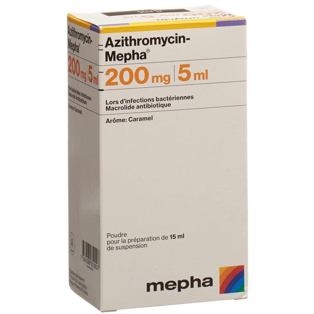 AZITHROMYCINE Mepha 200 mg/5ml, Bild 2 von 2